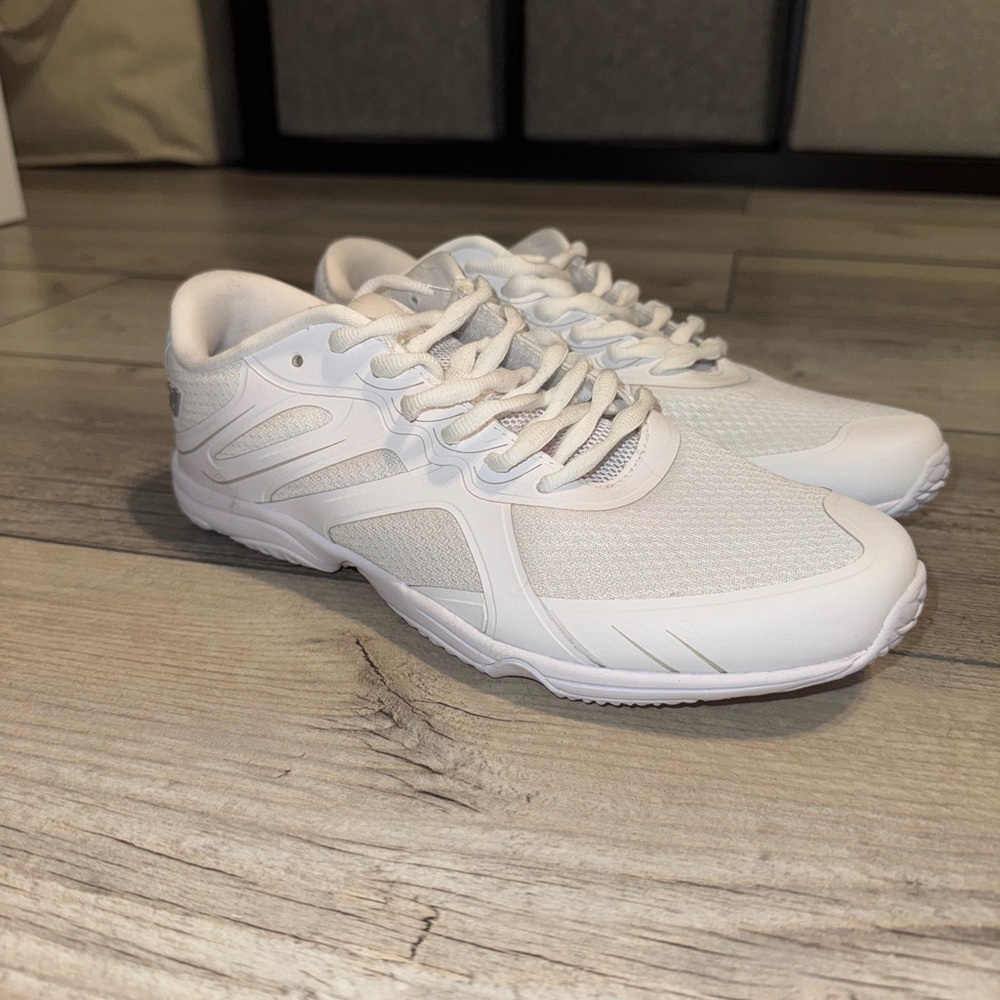 Varsity Cheer White Sneakers with Colorful Insole